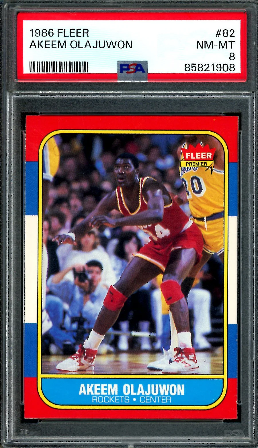 1986 Fleer Akeem Olajuwon PSA 8 Rockets