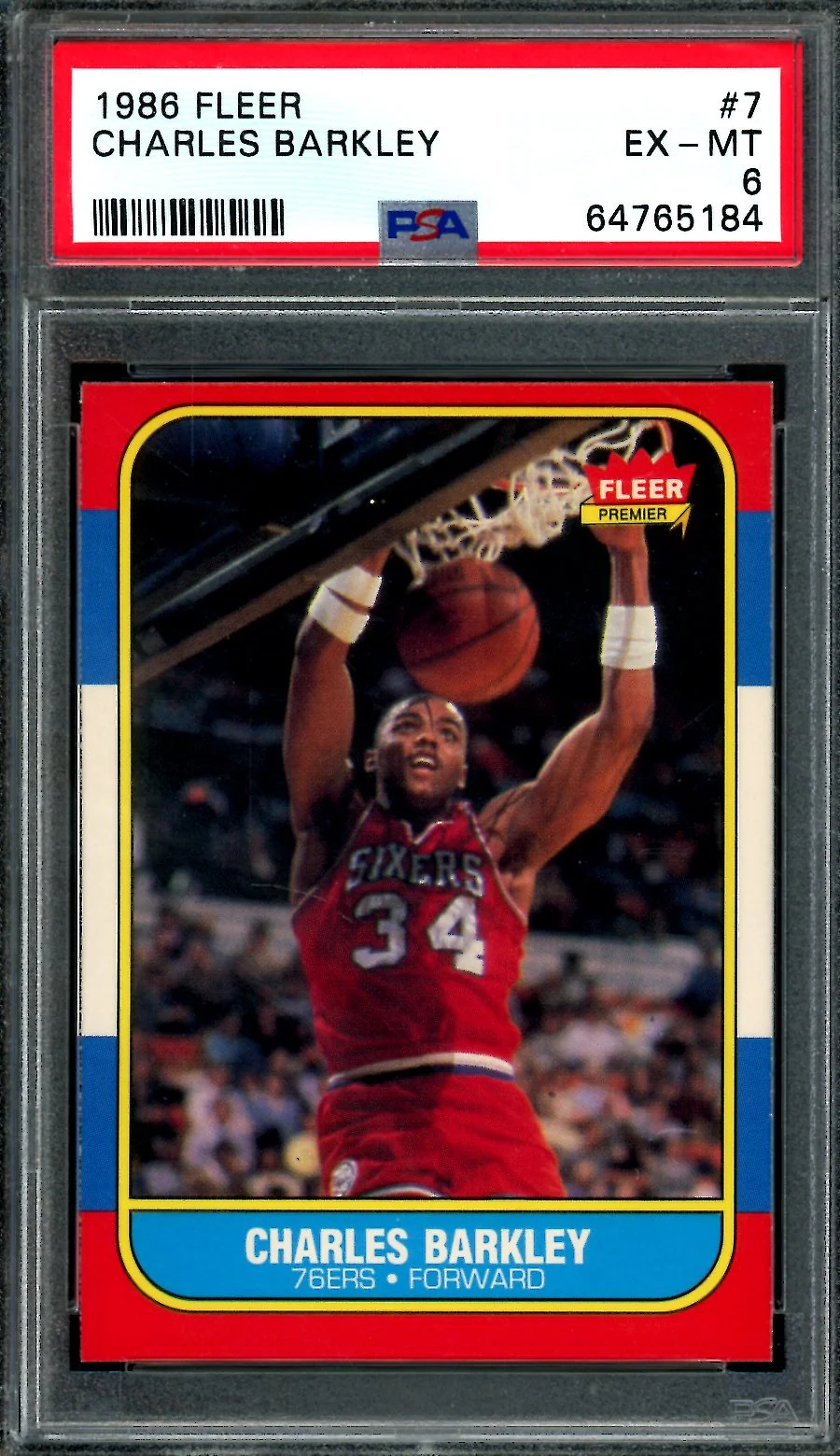 1986 Fleer Charles Barkley PSA 6 76ers