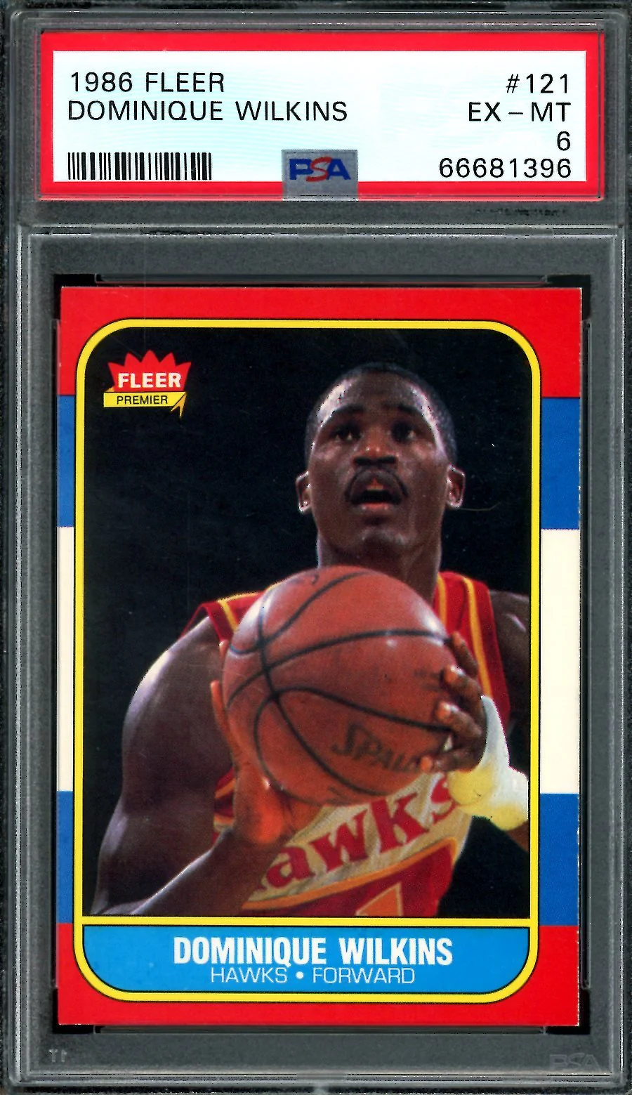 1986 Fleer Dominique Wilkins PSA 6 Hawks