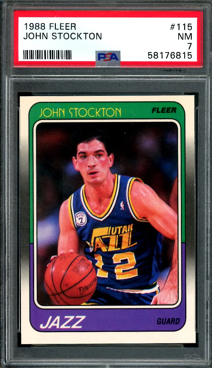 1988 Fleer John Stockton PSA 7 Jazz