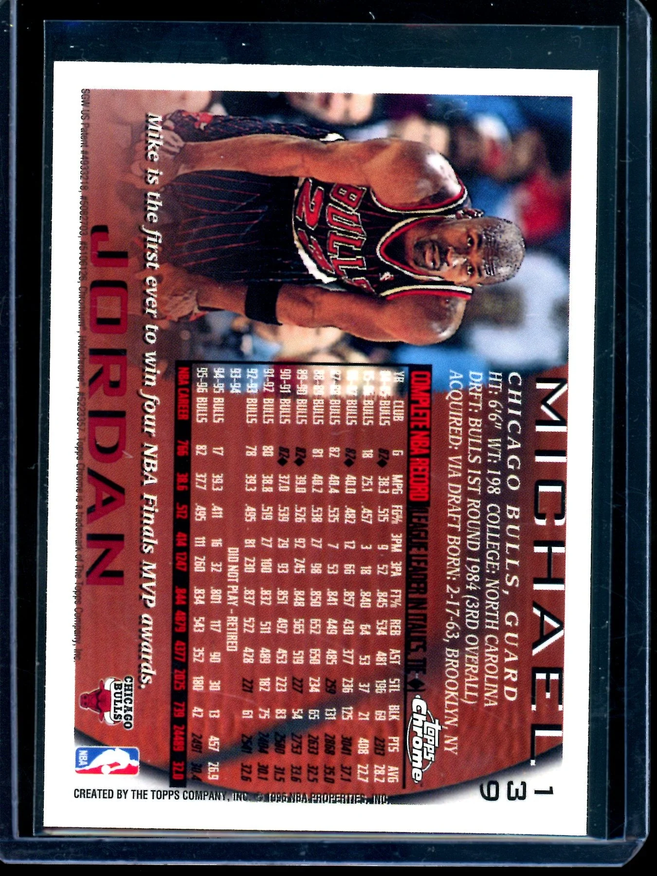 1996 Topps Chrome Michael Jordan #139 Bulls - Image 2
