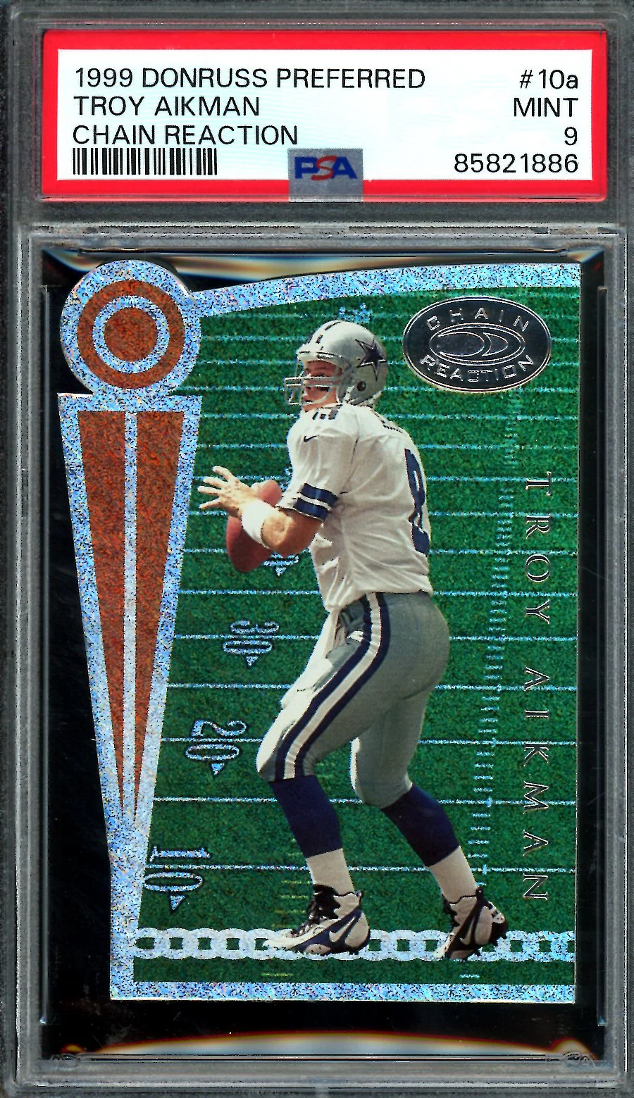 1999 Donruss Preferred Troy Aikman Chain Reaction /5000 PSA 9 Cowboys