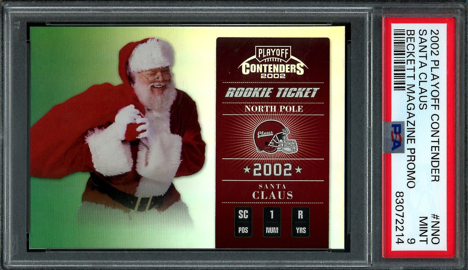 2002 Panini Playoff Contenders Santa Claus Rookie Ticket PSA 9