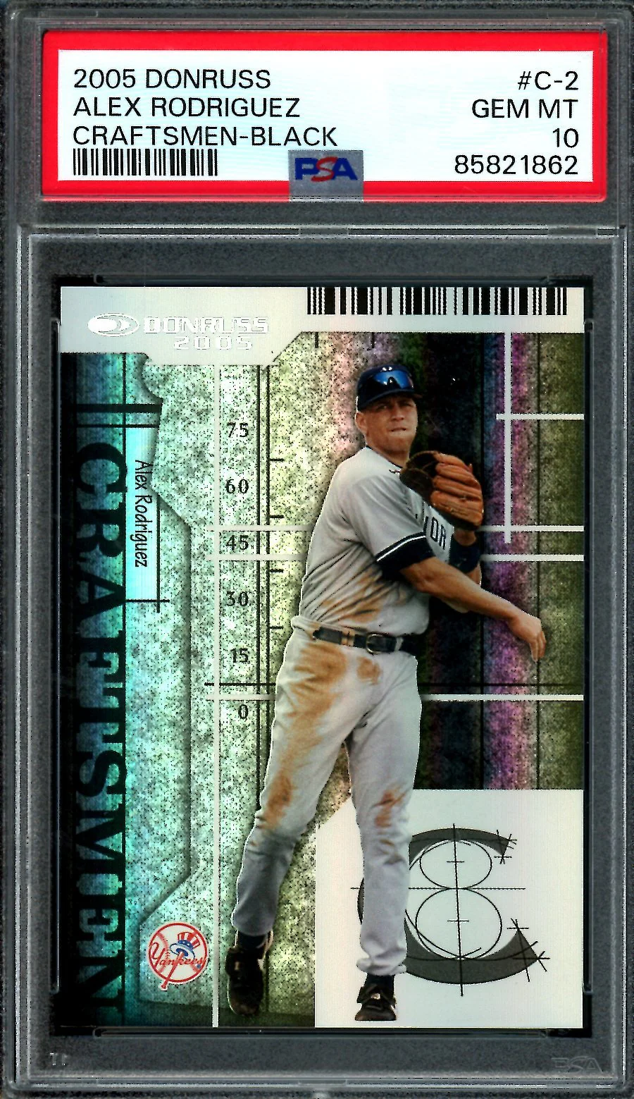 2005 Donruss Alex Rodriguez Craftsmen Black /100 PSA 10 Yankees