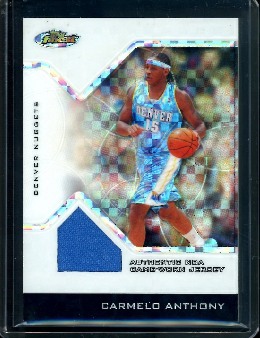 2005 Topps Finest Carmelo Anthony X-Fractor Game Worn Patch /129 Nuggets