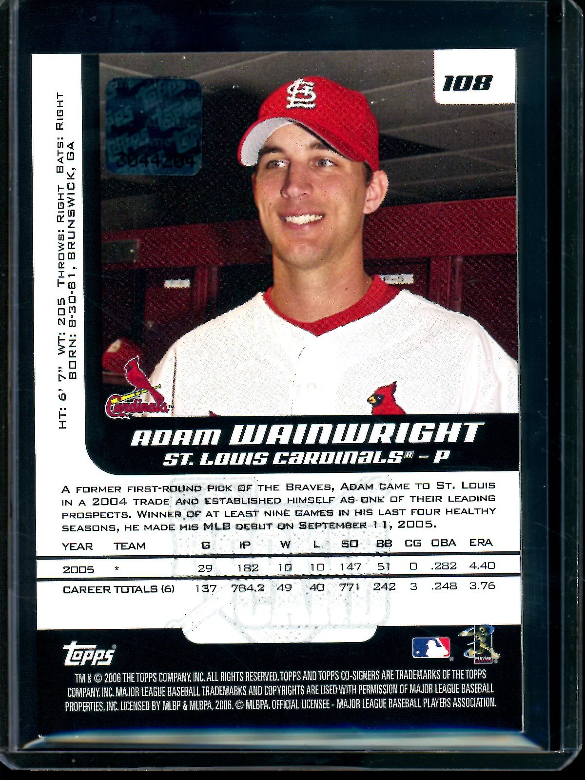 2006 Topps Co Signers Adam Wainwright Rookie Autograph Cardinals - Image 2