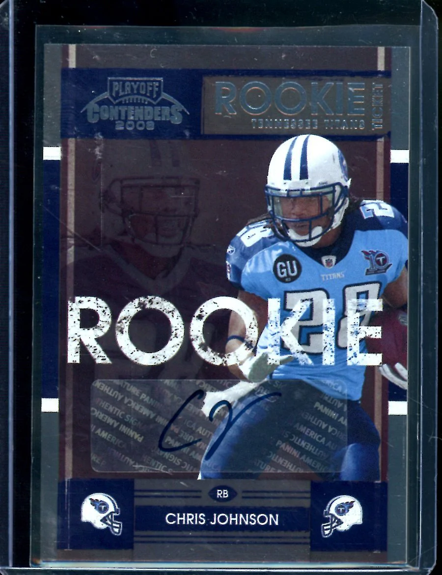 2008 Panini Contenders Chris Johnson Rookie Ticket Auto Titans