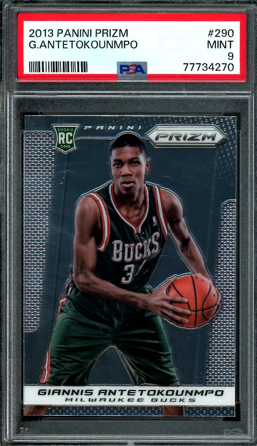 2013-14 Panini Prizm Giannis Antetokounmpo Rookie PSA 9 Bucks