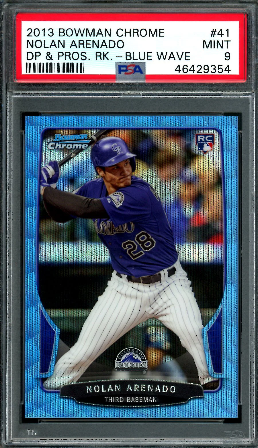 2013 Bowman Chrome Nolan Arenado Rookie Blue Wave PSA 9 Cardinals