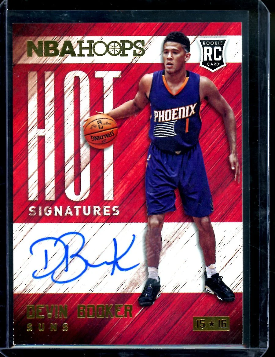 2015/16 Panini NBA Hoops Devin Booker Rookie Hot Signatures Auto Suns