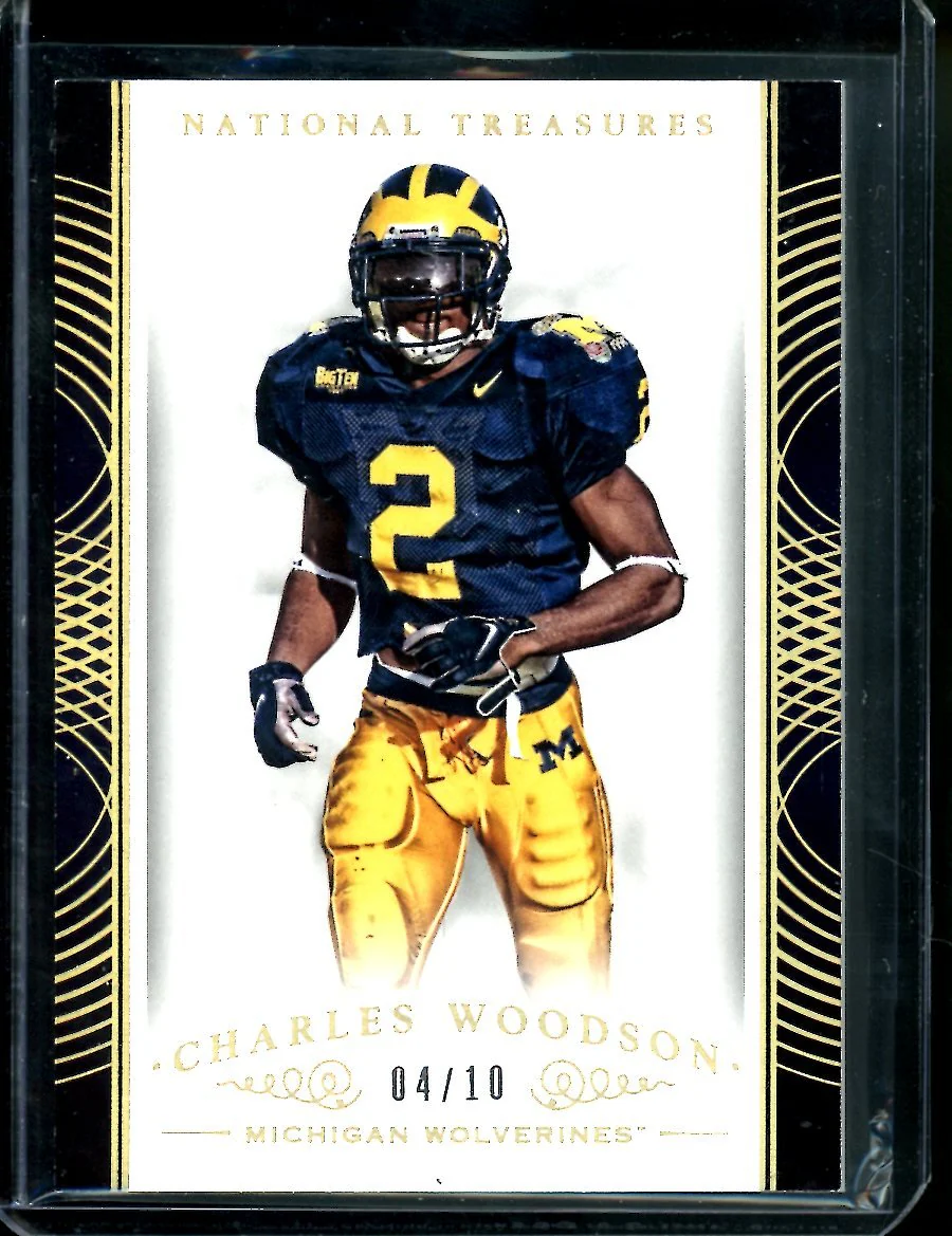 2015 Panini National Treasures Collegiate Charles Woodson Gold /10 Michigan