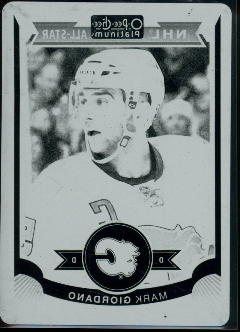 2016 Upper Deck O-Pee-Chee Platinum Mark Giordano Printing Plate 1/1 Flames