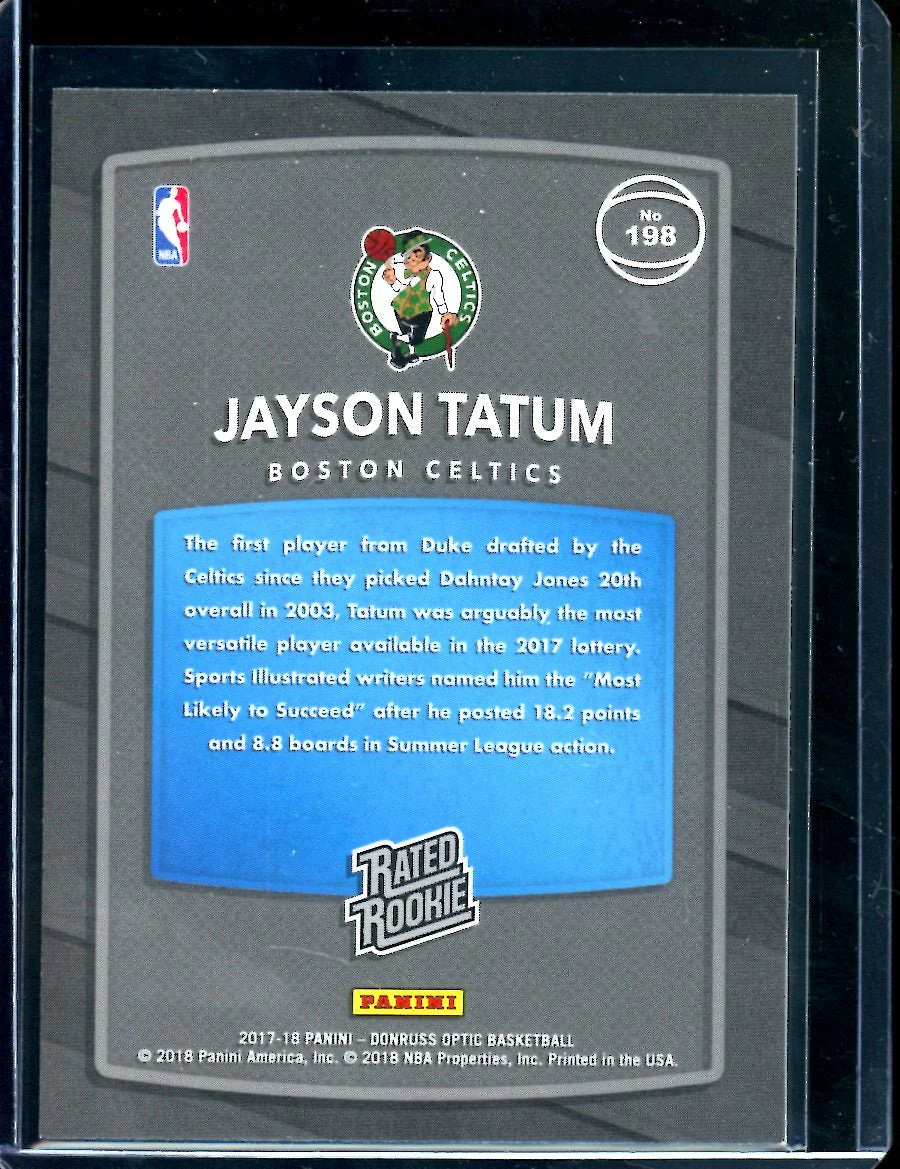 2017-18 Panini Optic Jayson Tatum Rookie Red Yellow Celtics - Image 2