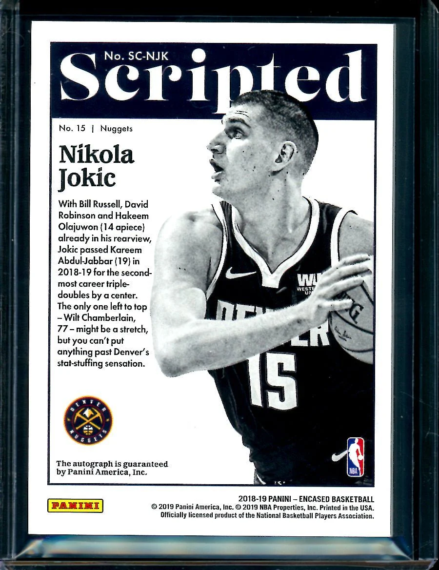 2018-19 Panini Encased Nikola Jokic Scripted Signatures Auto /15 Nuggets - Image 2