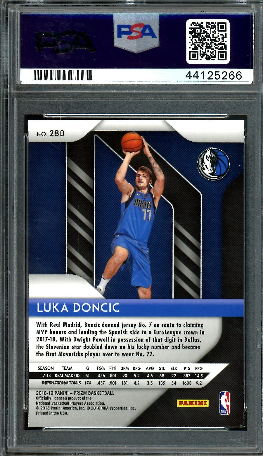 2018-19 Panini Prizm Luka Doncic Rookie PSA 10 Mavericks - Image 2