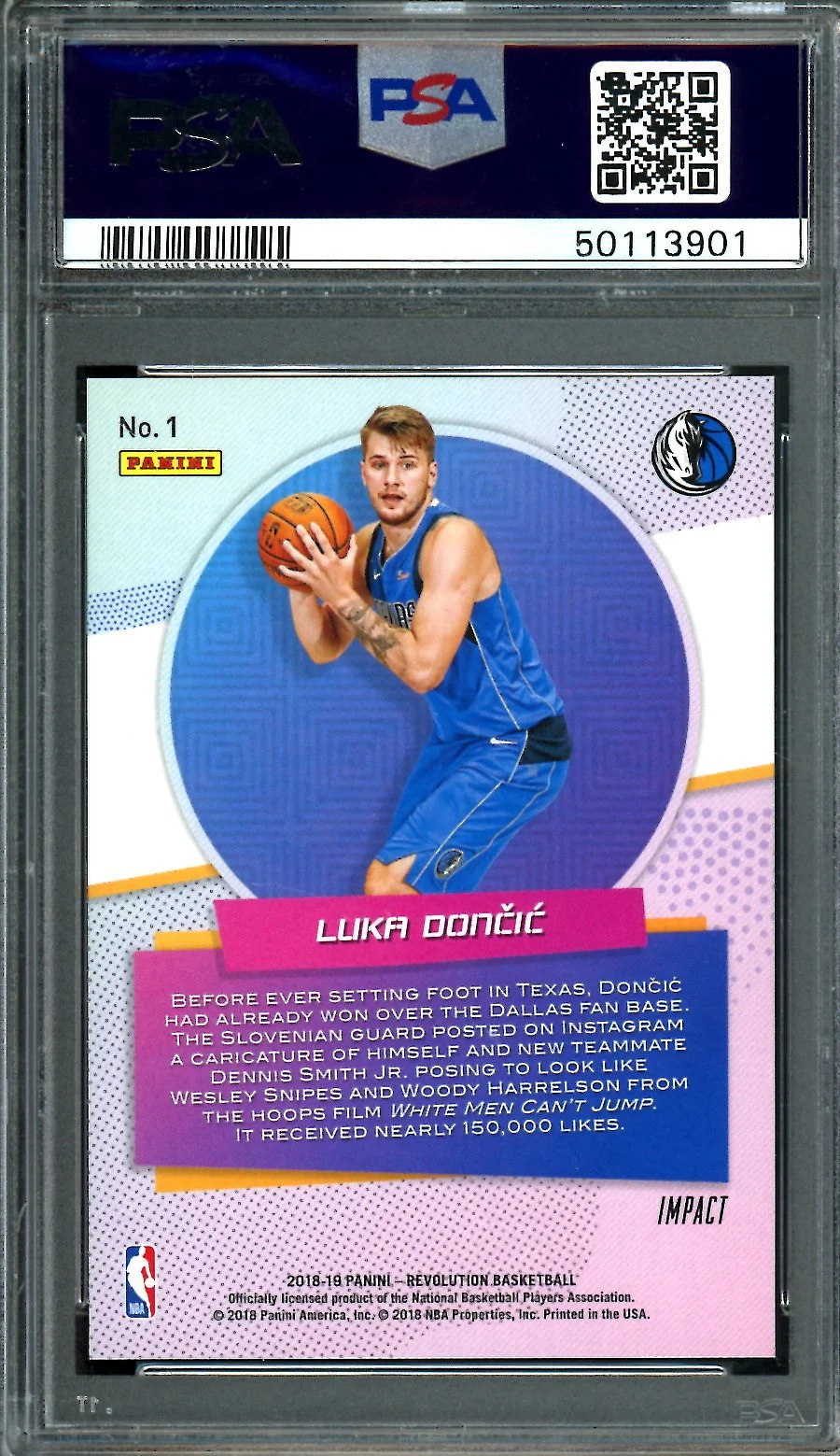 2018/19 Panini Revolution Luka Doncic Rookie Revolution PSA 10 Mavericks - Image 2