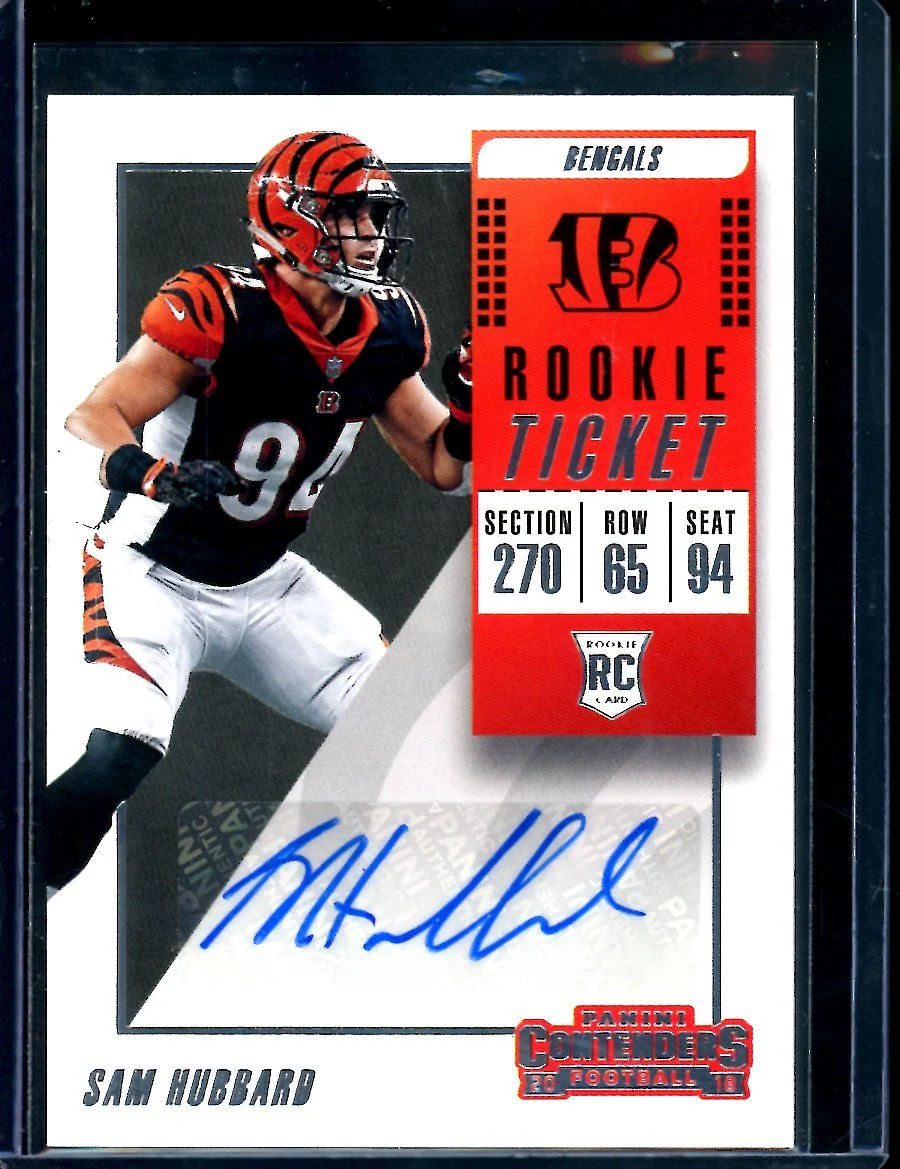 2018 Panini Contenders Sam Hubbard Rookie Ticket Auto Bengals