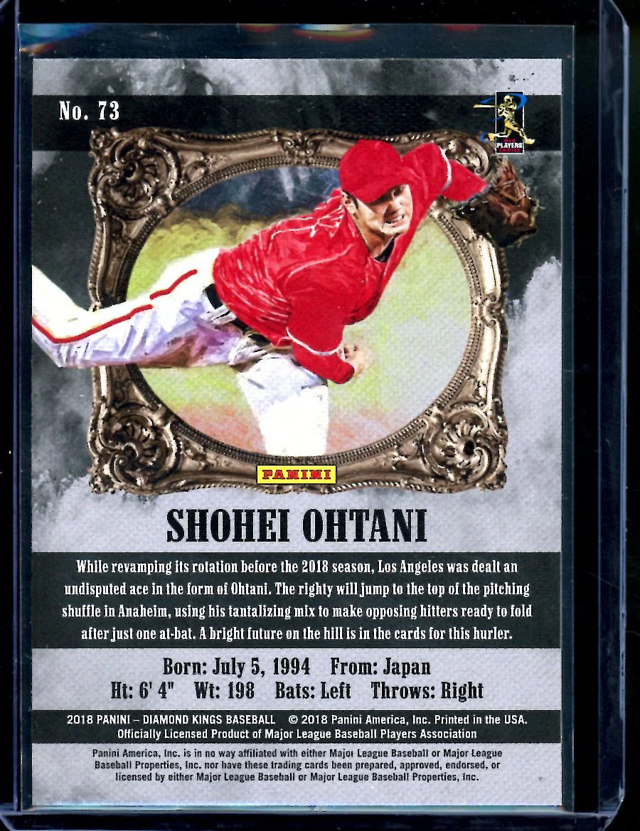 2018 Panini Diamond Kings Shohei Ohtani Rookie Sepia Angels - Image 2