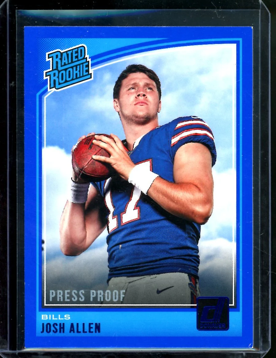 2018 Panini Donruss Josh Allen Rookie Blue Press Proof Bills