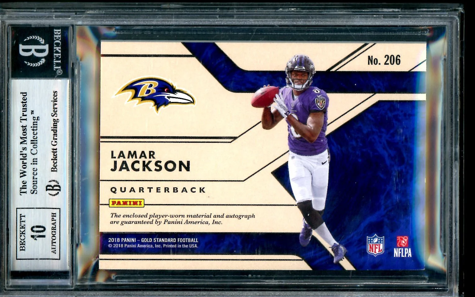 2018 Panini Gold Standard Lamar Jackson Rookie RPA /25 BGS 8.5 Ravens - Image 2