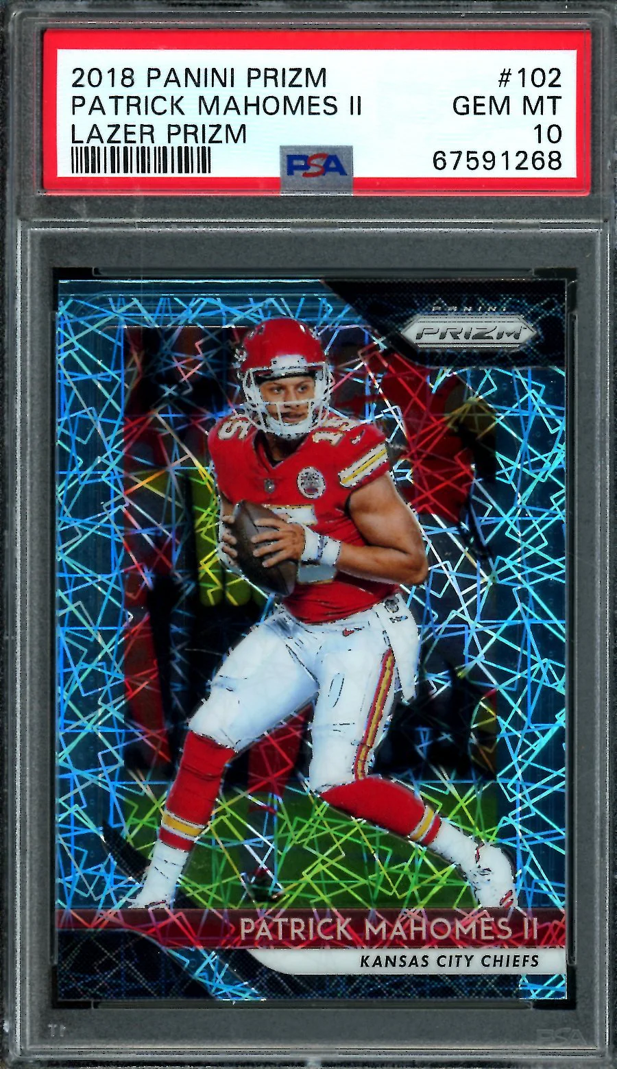 2018 Panini Prizm Patrick Mahomes Lazer Prizm PSA 10 Chiefs