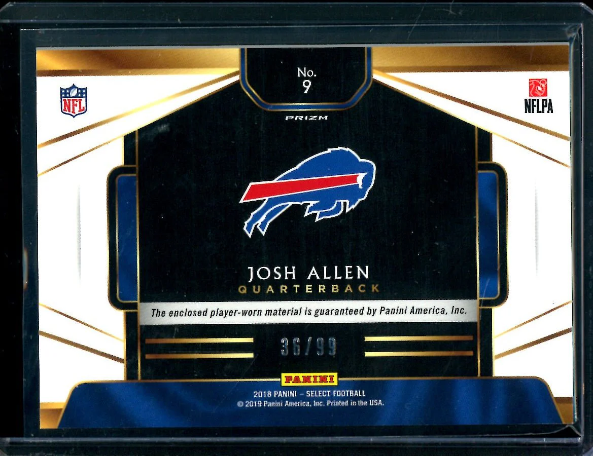 2018 Panini Select Josh Allen Rookie Patch Bronze /99 Bills - Image 2