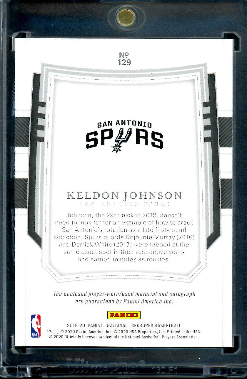 2019/20 Panini National Treasures Keldon Johnson Rookie True RPA /99 Spurs - Image 2