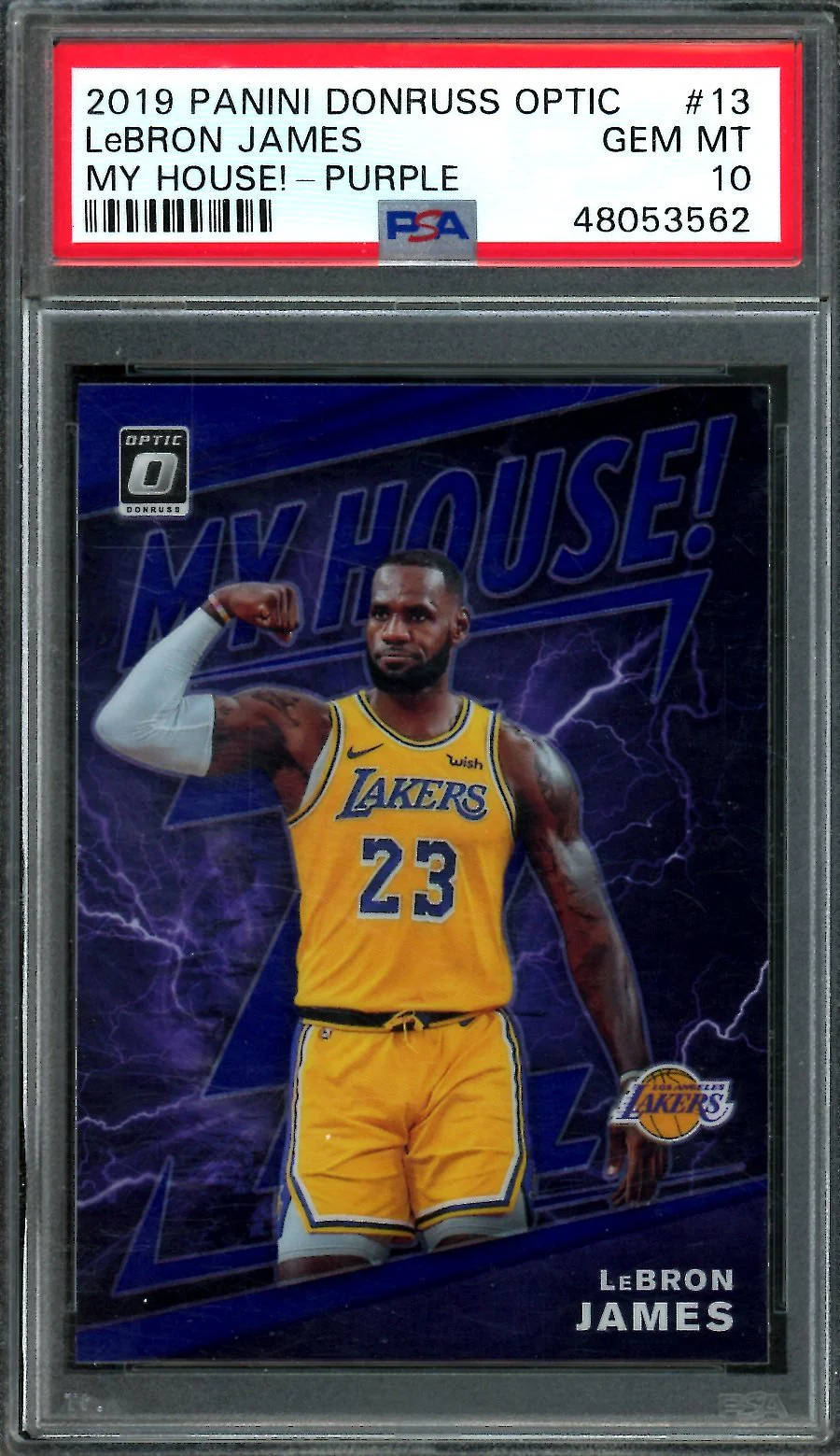 2019/20 Panini Optic LeBron James My House Purple PSA 10 Lakers