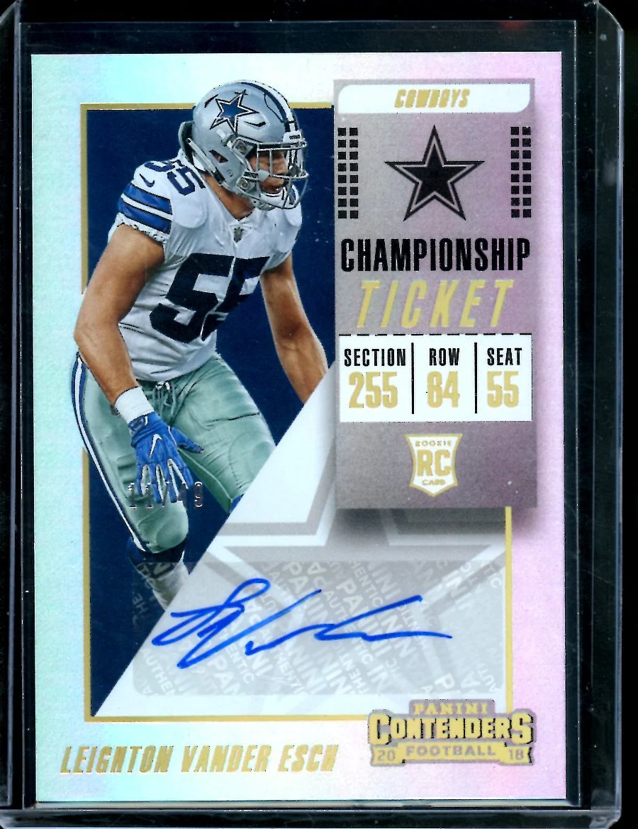 2019 Panini Contenders Leighton Vander-Esch Rookie Championship Ticket Auto /49 Cowboys