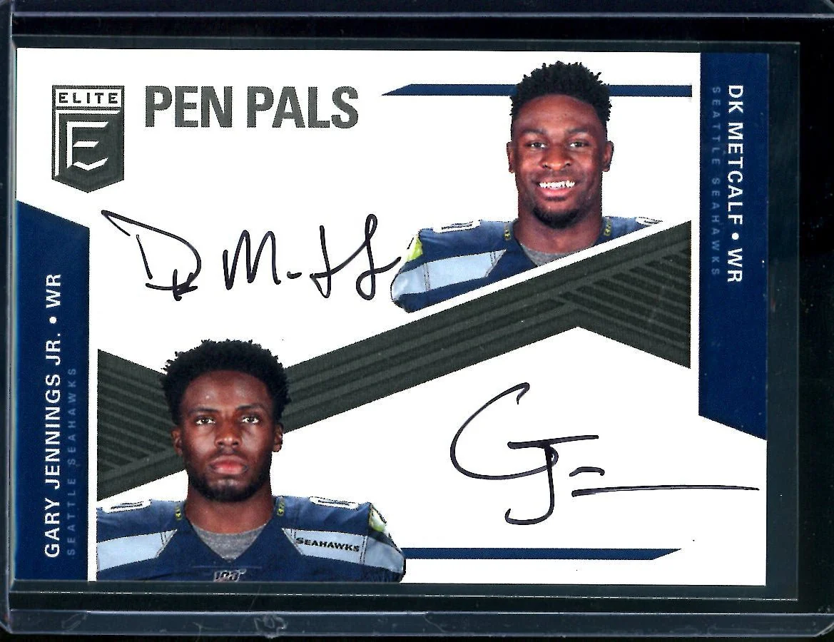 2019 Panini Elite DK Metcalf/Gary Jennings Jr. Dual Rookie Auto Seahawks