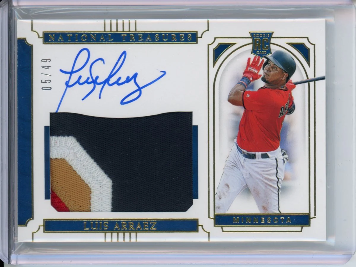 2019 Panini National Treasures Luis Arraez Rookie RPA Gold /49 Twins