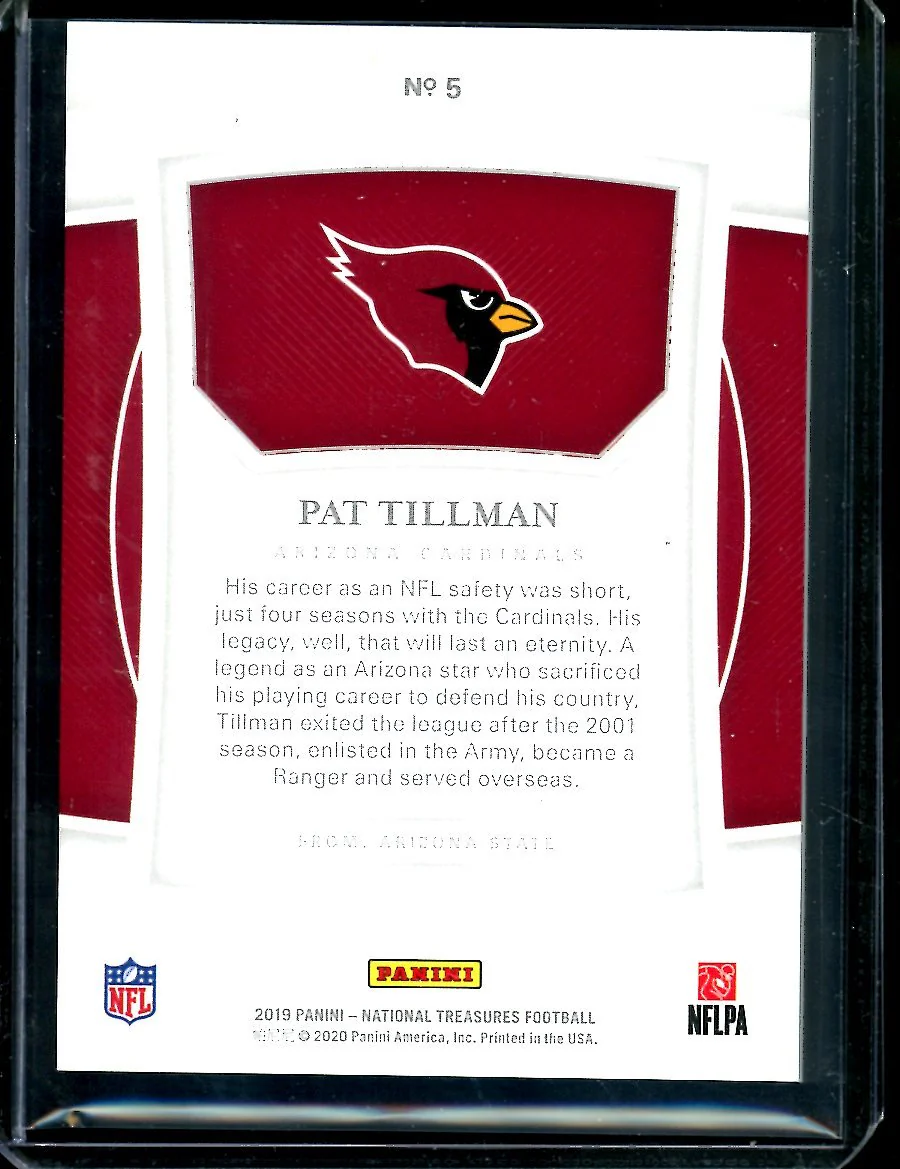 2019 Panini National Treasures Pat Tillman Red /40 Cardinals - Image 2