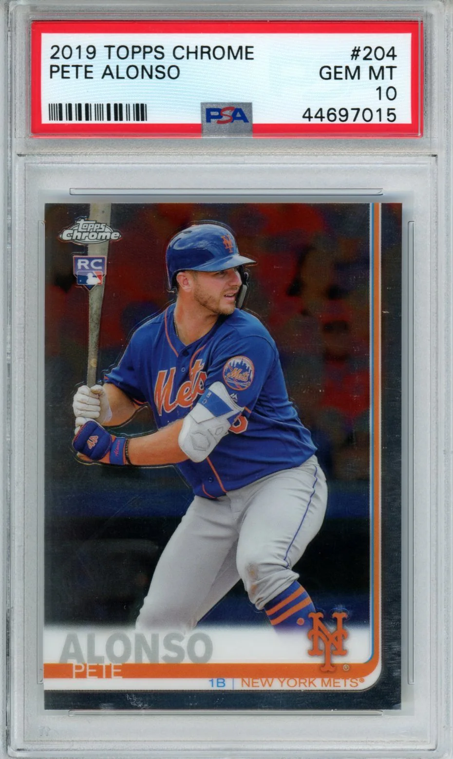 2019 Topps Chrome Pete Alonso Rookie PSA 10 Mets