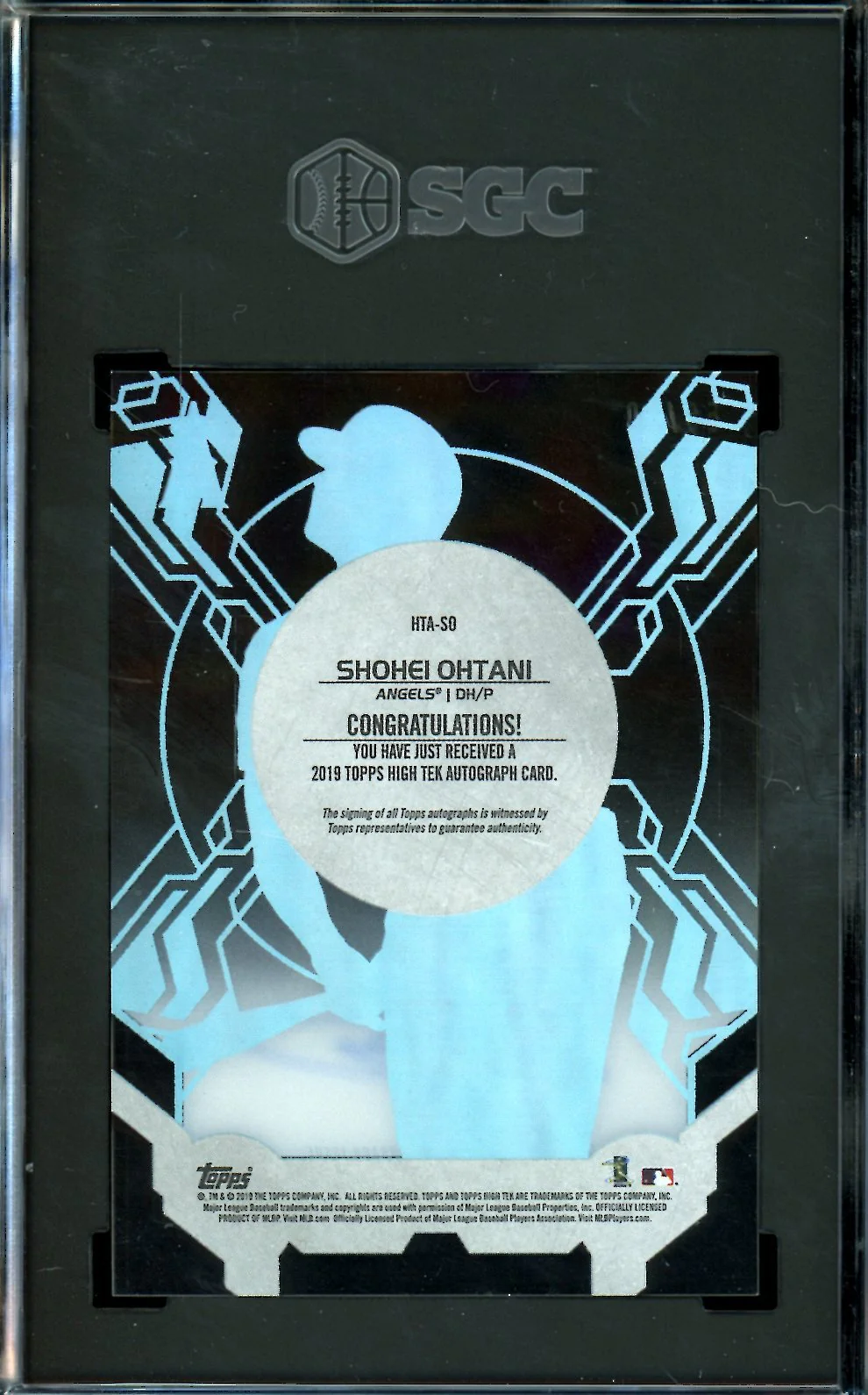 2019 Topps High Tek Shohei Ohtani Auto Black /50 SGC 9 Angles - Image 2
