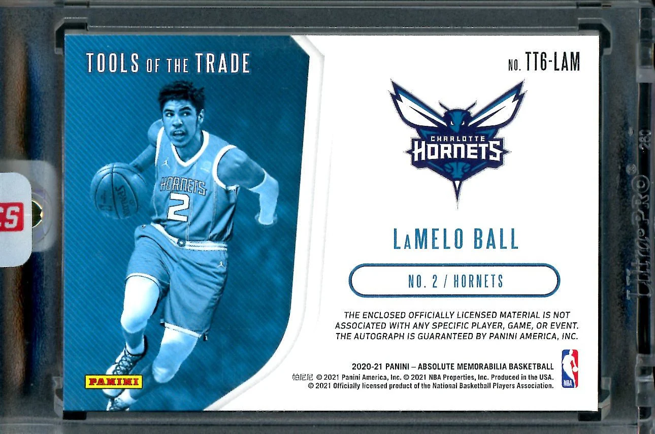 2020/21 Panini Absolute LaMelo Ball Rookie Auto RPA Red /10 Jersey Number Hornets - Image 2
