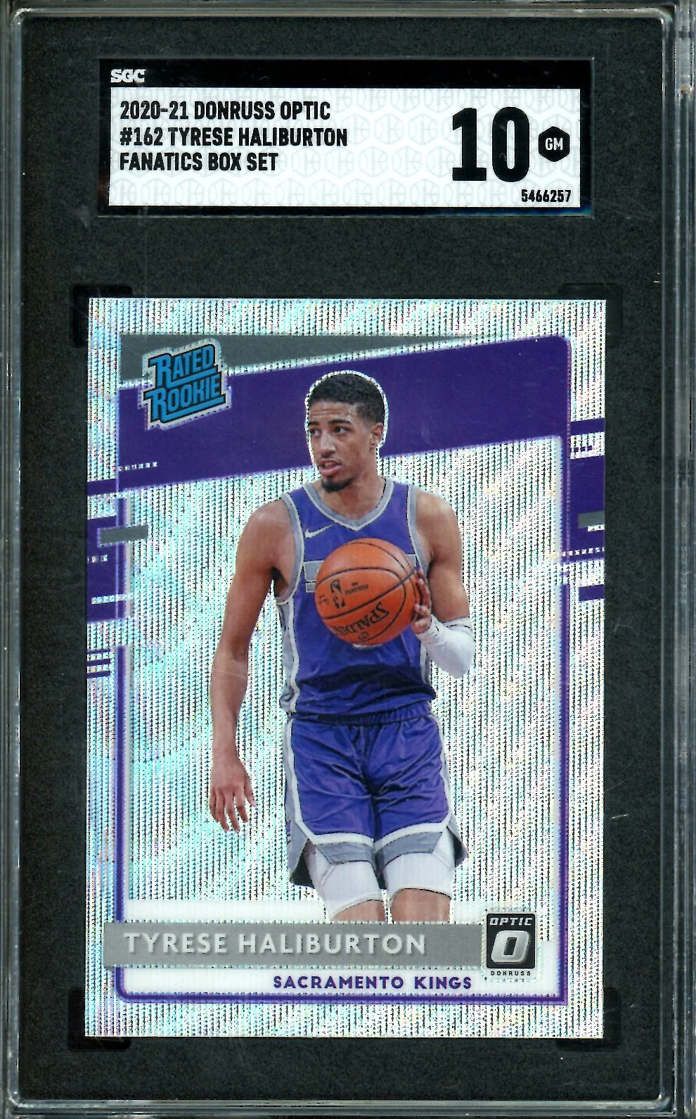 2020-21 Panini Optic Tyrese Haliburton Rookie Wave /300 SGC 10 Kings