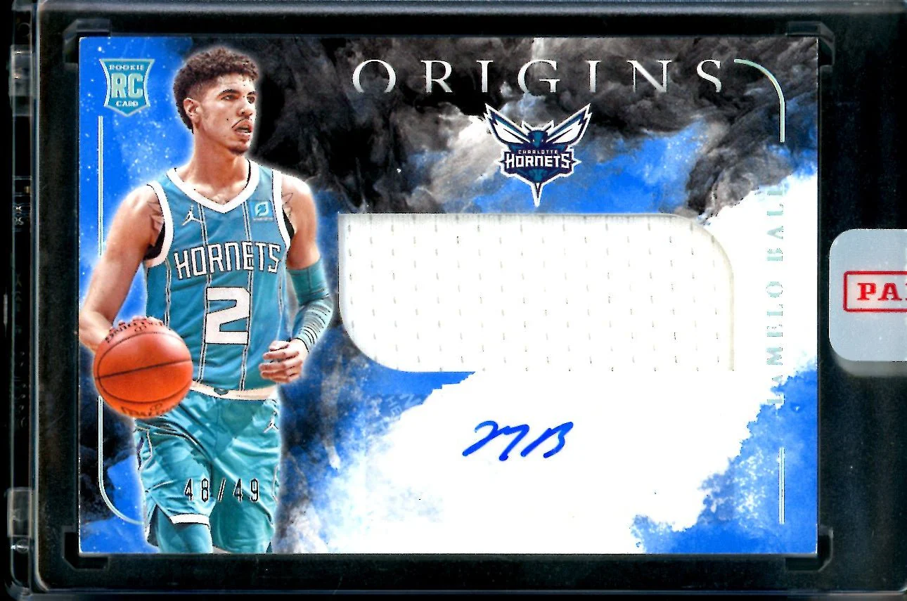 2020/21 Panini Origins LaMelo Ball Rookie RPA Blue /49 Hornets