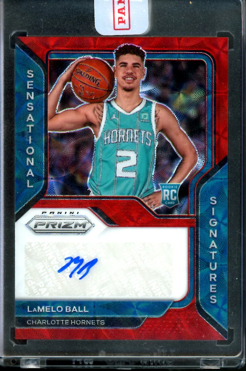 2020/21 Panini Prizm LaMelo Ball Rookie Auto Red Choice Hornets
