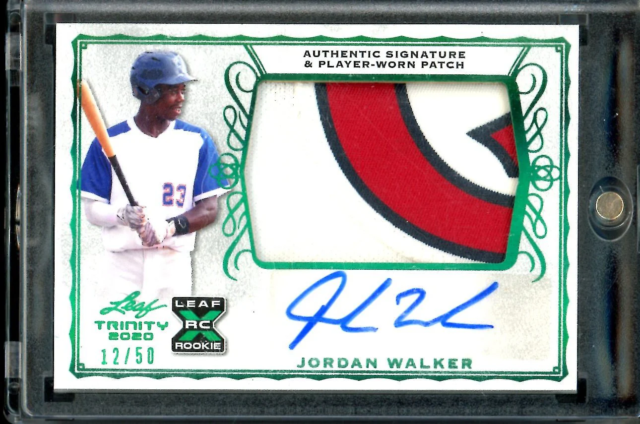 2020 Leaf Trinity Jordan Walker Rookie XRC Patch Auto /50 Cardinals
