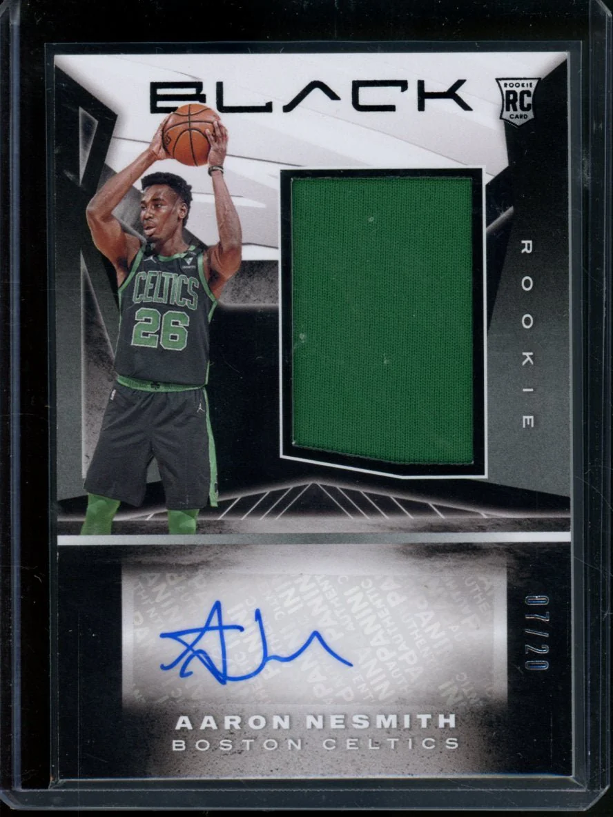 2020 Panini Black Aaron Nesmith Rookie Patch Auto /20 Celtics
