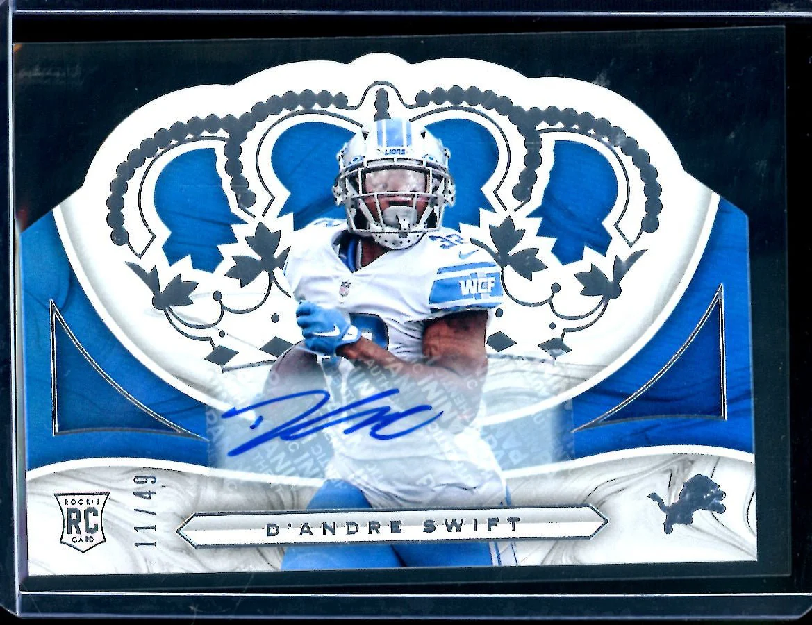 2020 Panini Chronicles Crown Royale D'Andre Swift Rookie Auto /49 Lions