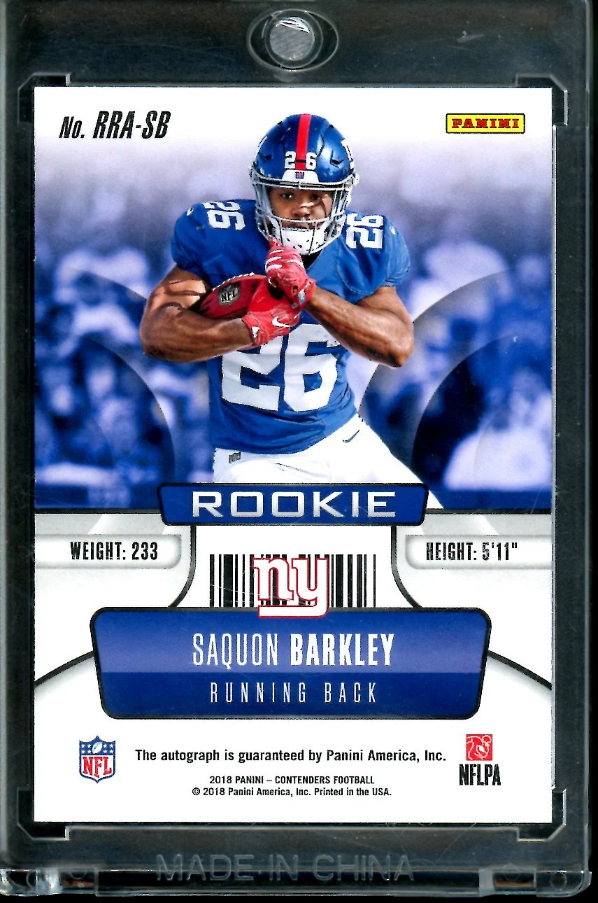 2020 Panini Contenders Saquon Barkley Rookie Roundup Auto Gold /10 Giants - Image 2