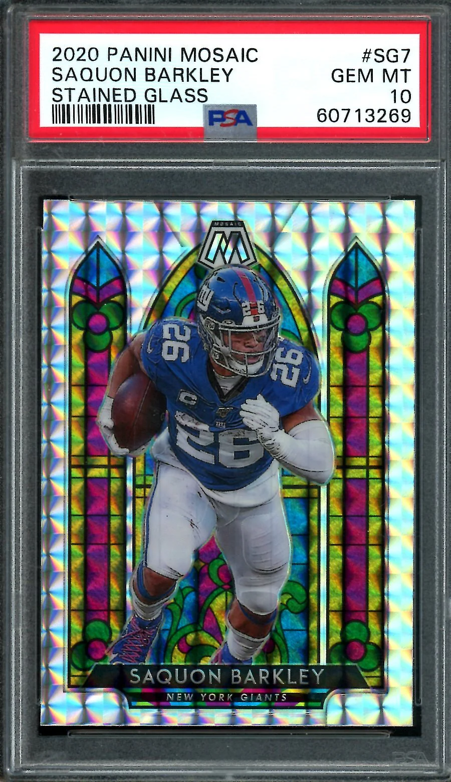 2020 Panini Mosaic Saquon Barkley Stained Glass PSA 10 Giants