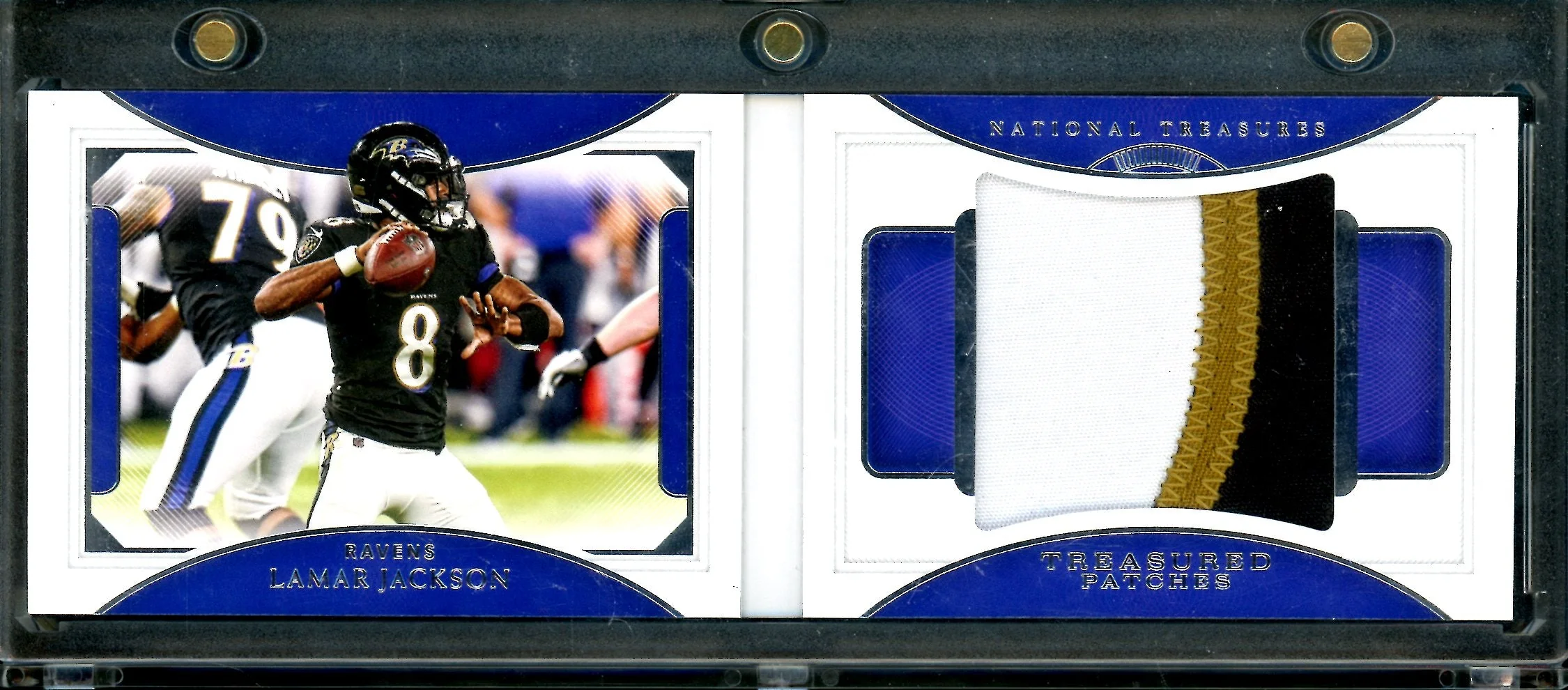 2020 Panini National Treasures Lamar Jackson Treasured Patches Booklet /10 Ravens