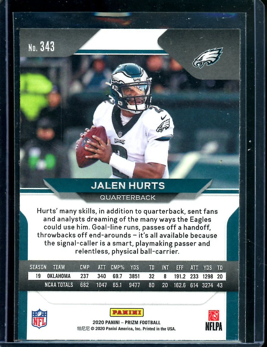 2020 Panini Prizm Jalen Hurts Rookie Eagles - Image 2