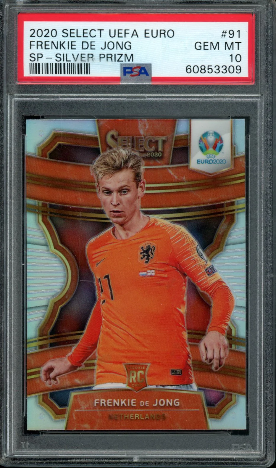 2020 Panini Select Euro Frenkie De Jong Rookie Silver PSA 10 Netherlands