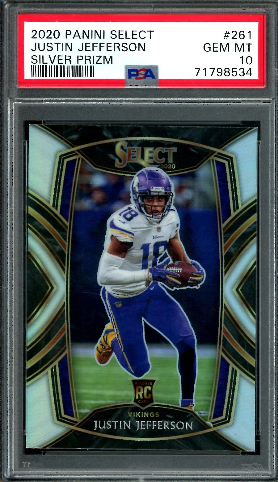 2020 Panini Select Justin Jefferson Rookie Silver PSA 10