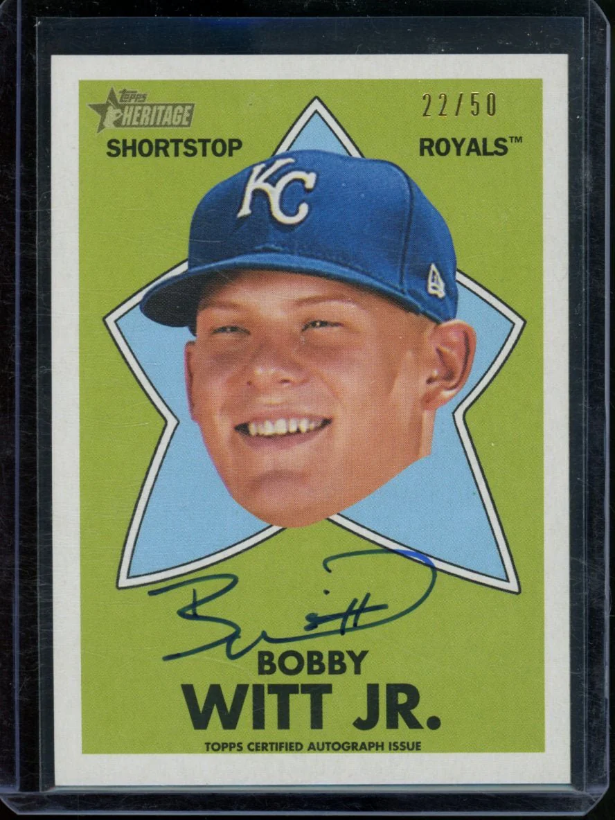 2020 Topps Heritage Minor league Bobby Witt Jr. 1971 All-Star Rookie Auto /50 Royals