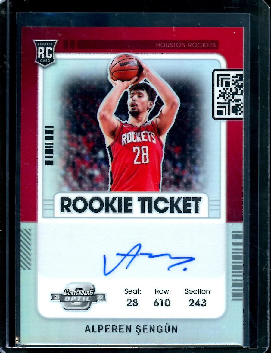 2021/22 Panini Contenders Optic Alperen Sengun Rookie Ticket Silver Autograph Rockets