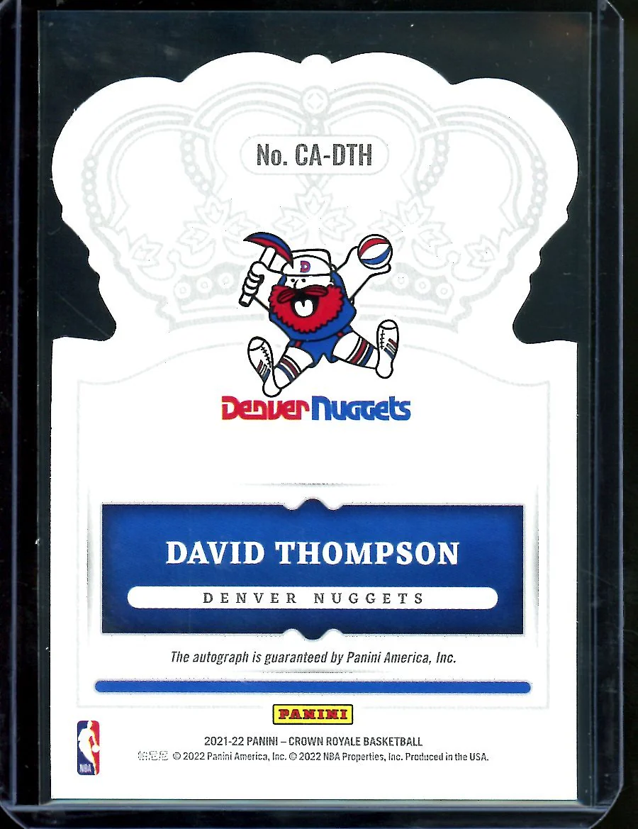 2021/22 Panini Crown Royale David Thompson Auto Purple /25 Nuggets - Image 2
